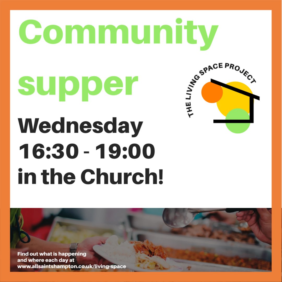 AllSaintsHamp's tweet photo. Starting this week we have warm space and a hot meal available to all in the church between 4:30pm and 7pm. 
Meals for children are also provided along with space for games and homework if needed. 
Spread the word. 
#warmspace #community #communitysupper #hampton https://t.co/hrYGhl2Cph