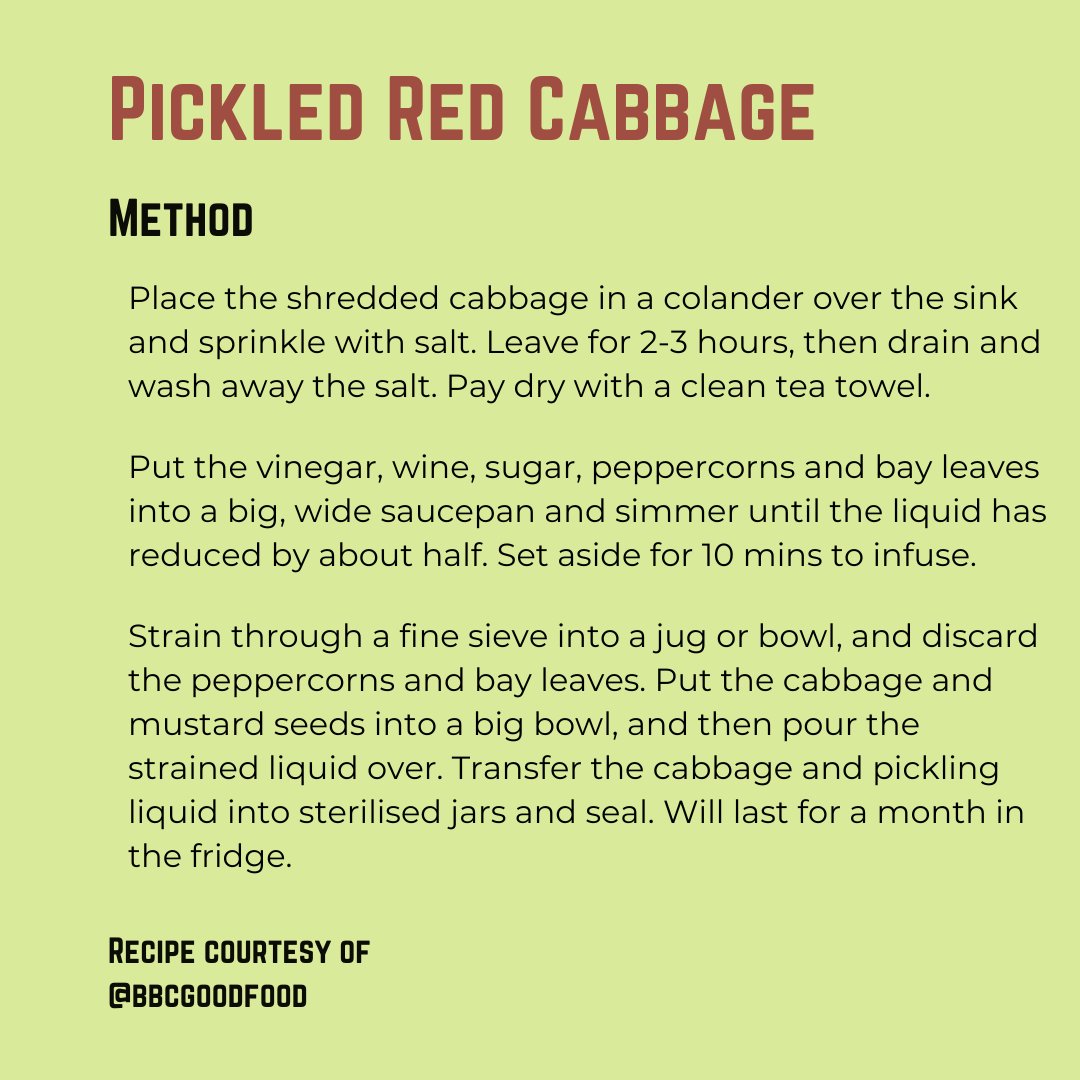 Pickling is a great way of preparing veg that might otherwise go to waste, and your friendly #GutBacteria will thank you for the meal! Since you'll be receiving red cabbage in your veg bags this week, we thought  to share this #VeganRecipe with you, courtesy of @BBCFood 😋
