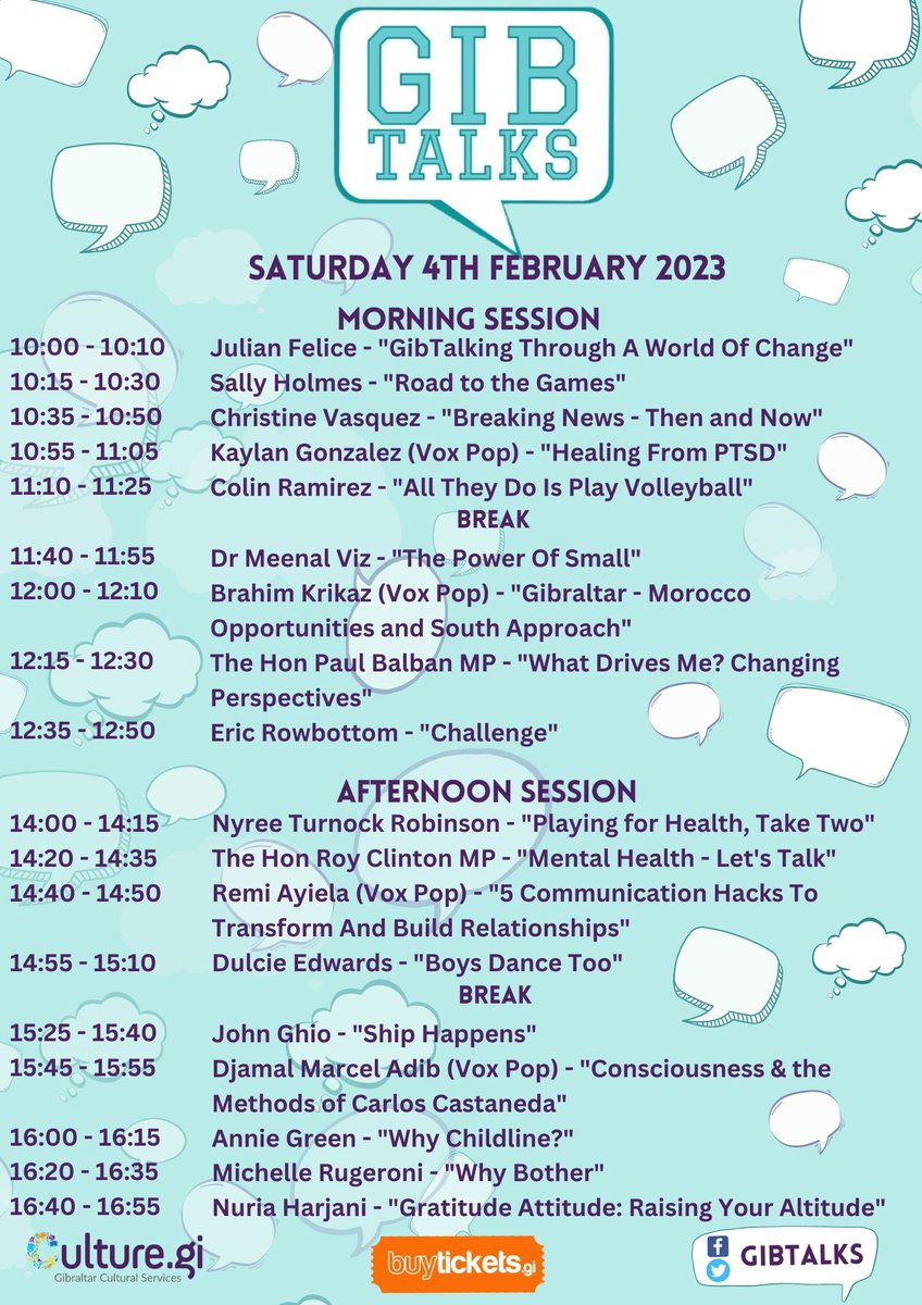 GibCulture's tweet photo. @gib_talks 2023
Saturday 4th February - John Mackintosh Hall
Tickets on sale via https://t.co/dR5fNY5bgu https://t.co/uKFhuHcaRl