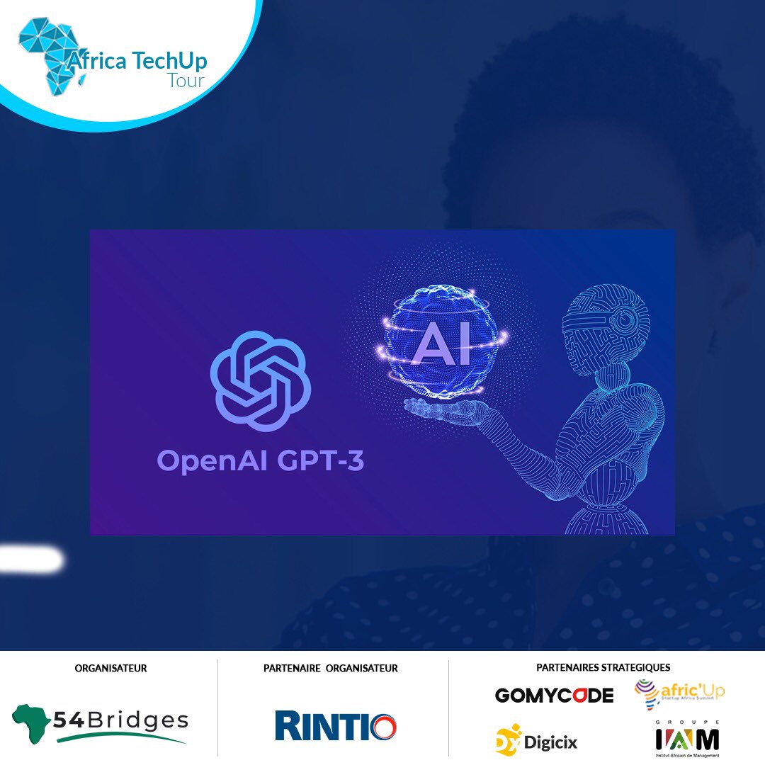 africatechup's tweet photo. #AfricaTechUpTour #ChatGPT #OpenIA
Avez-vous entendu parler de Chat GPT ?
L'avez-vous testé ? Qu'en pensez-vous ?
#AfricaTechupTour #54Bridges #Bootcamp #BigData #Python #Dataviz #IA #AFRICA #iSHEERO #RINTIO https://t.co/QsZzigGl4L