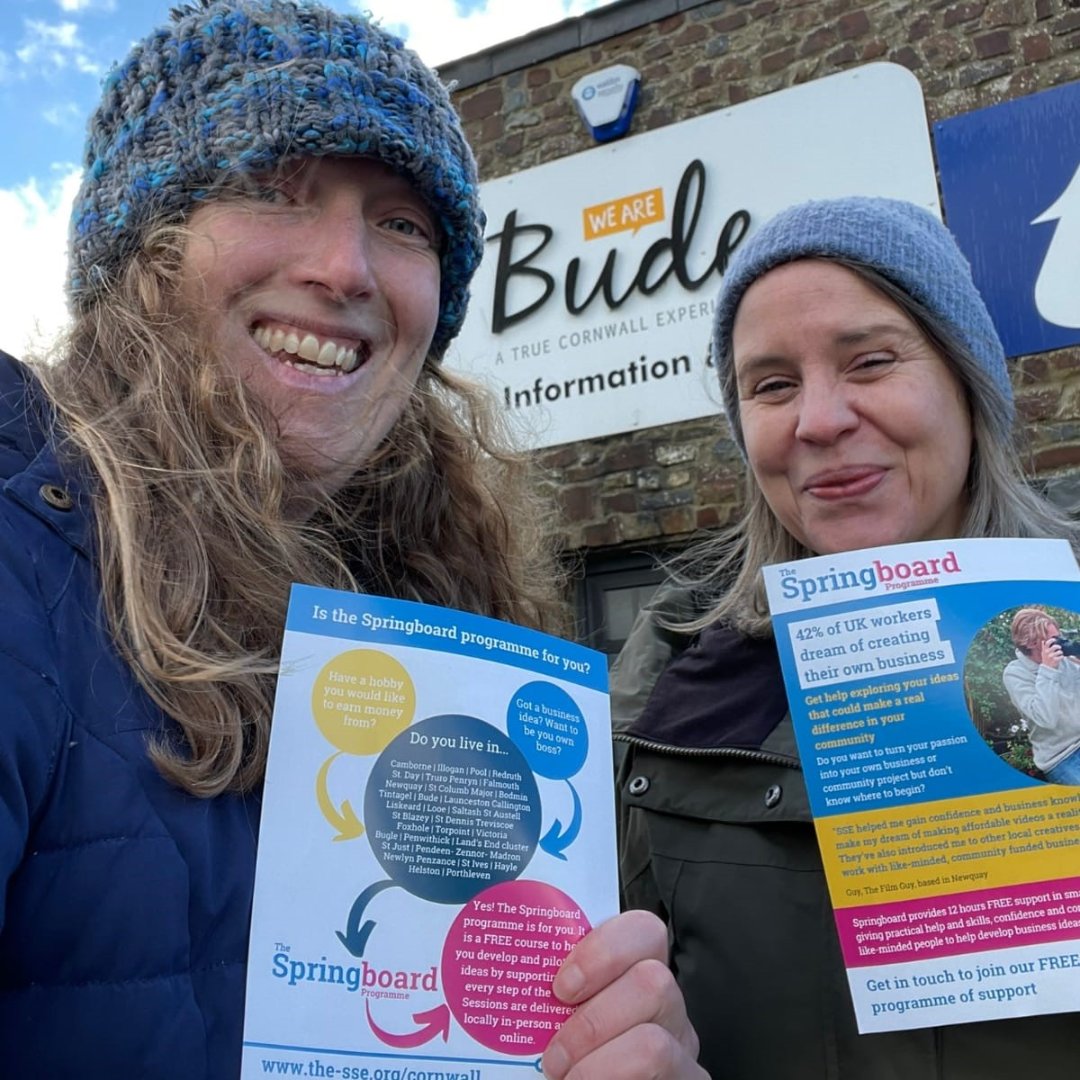 Springboard is in #Bude!🌊

Kathy &amp; Jenny are out highlighting how Springboard can help new business owners &amp; those who want to start up. They've also been to visit #Newquay and #Launceston to spread the word.

Keep warm ladies!❄️

#cornwallbusiness  #socent #getstarted
