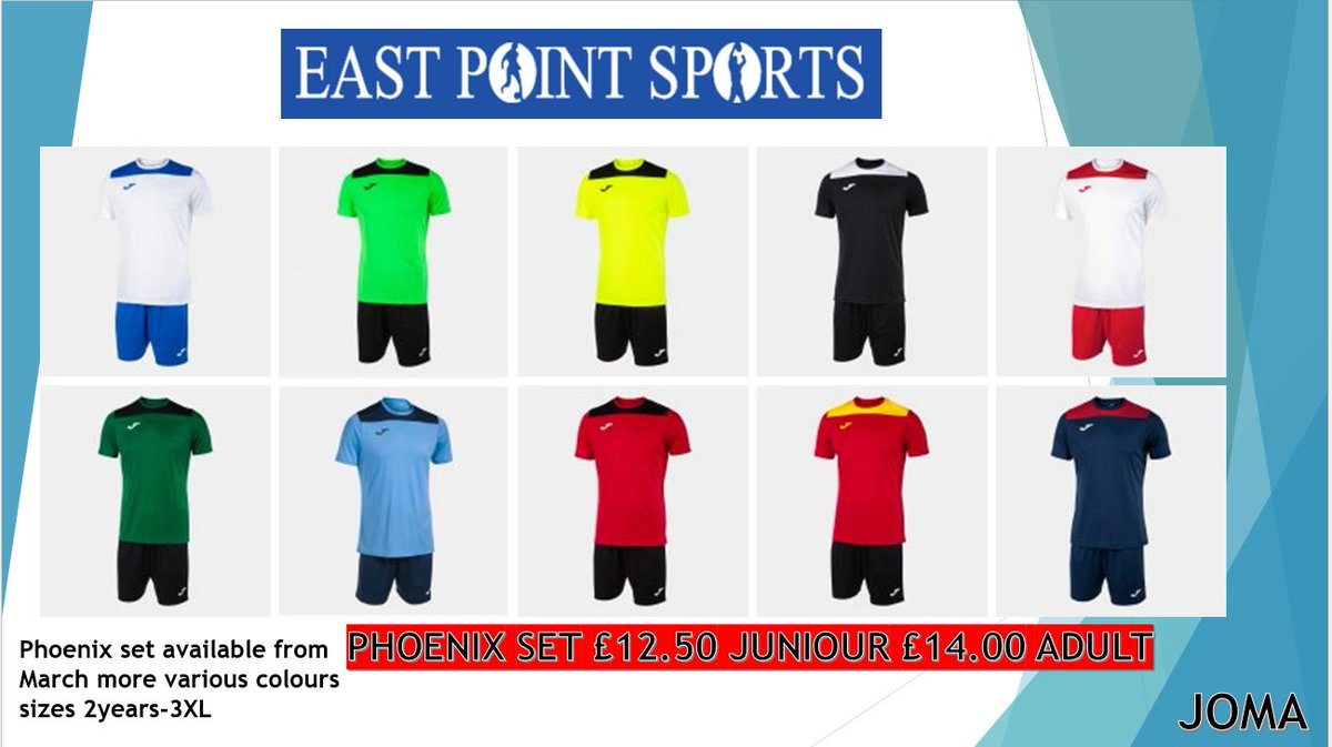 Joma Phoenix set
This kit will be available from March.
#kits #football #joma #goodprice #getyours