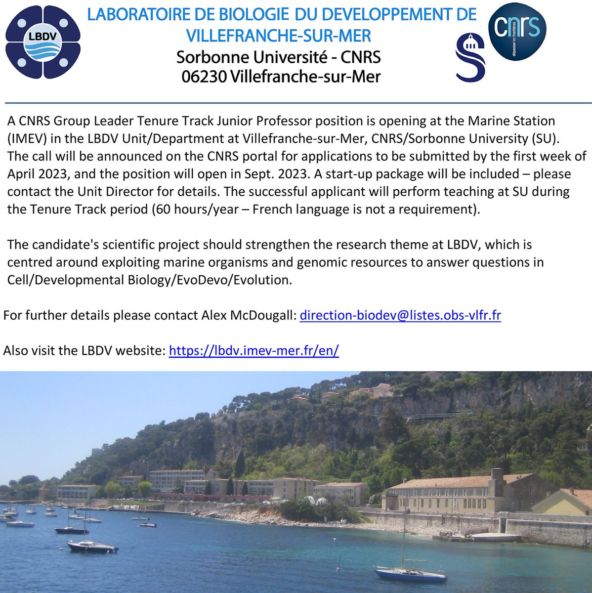 We'll shortly be recruiting for a new tenure track group leader (a "chaire de professeur junior"). Contact us for more details...