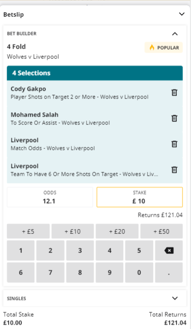 falzon_ian's tweet photo. 🔴🔥 #Wolves vs #LiverpoolFC tonight! 🔥🔴 Really like the look of this Bet Builder with #Betfair for tonight's game, at odds of 12.1. #FACup https://t.co/4We3nRcLER