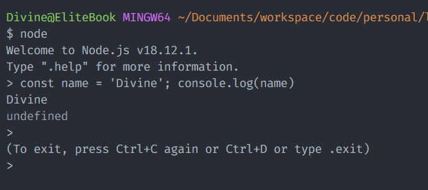 dpkreativ's tweet photo. #30DaysOfNode - Day 3

Today I wrote JS code directly in my terminal via the Node REPL (like how you write it using your browser's dev tools).

I now understand how @ThePrimeagen did it while talking about JavaScript on his YouTube channel.

Node.js is a JavaScript runtime🎯 https://t.co/JE3aqBph3E