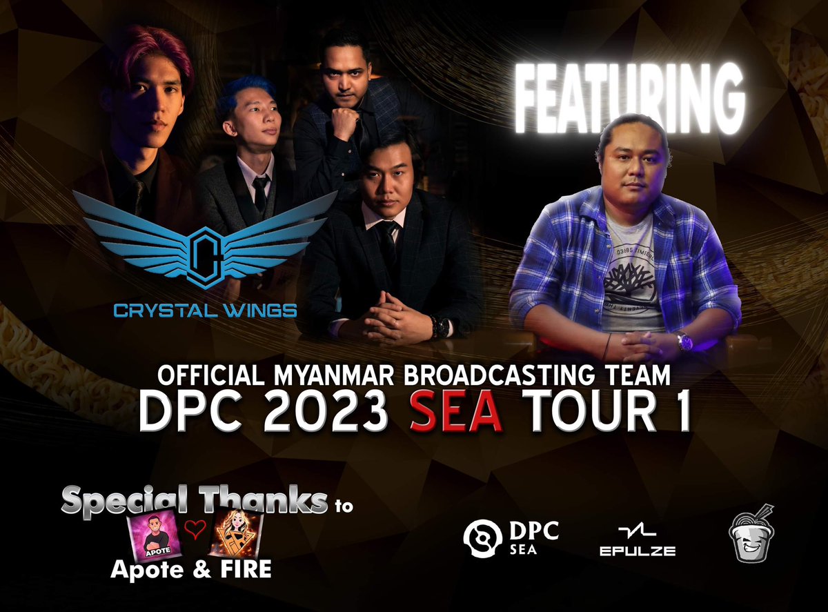 GamingNoodleMM's tweet photo. We are Myanmar 🇲🇲 Broadcasting Partner for SEA DPC Tour 1 (Div 1&amp;2) in collaboration with @EPULZEgaming 

Casters &amp; Analysts
- CoCan, Ganel, Silencz &amp; Kelvin Layy of Crystal Wings
- UP of 10Mile

#Dota2 #DPC #MyanmarBroadcast https://t.co/qe1NMP4f6Z