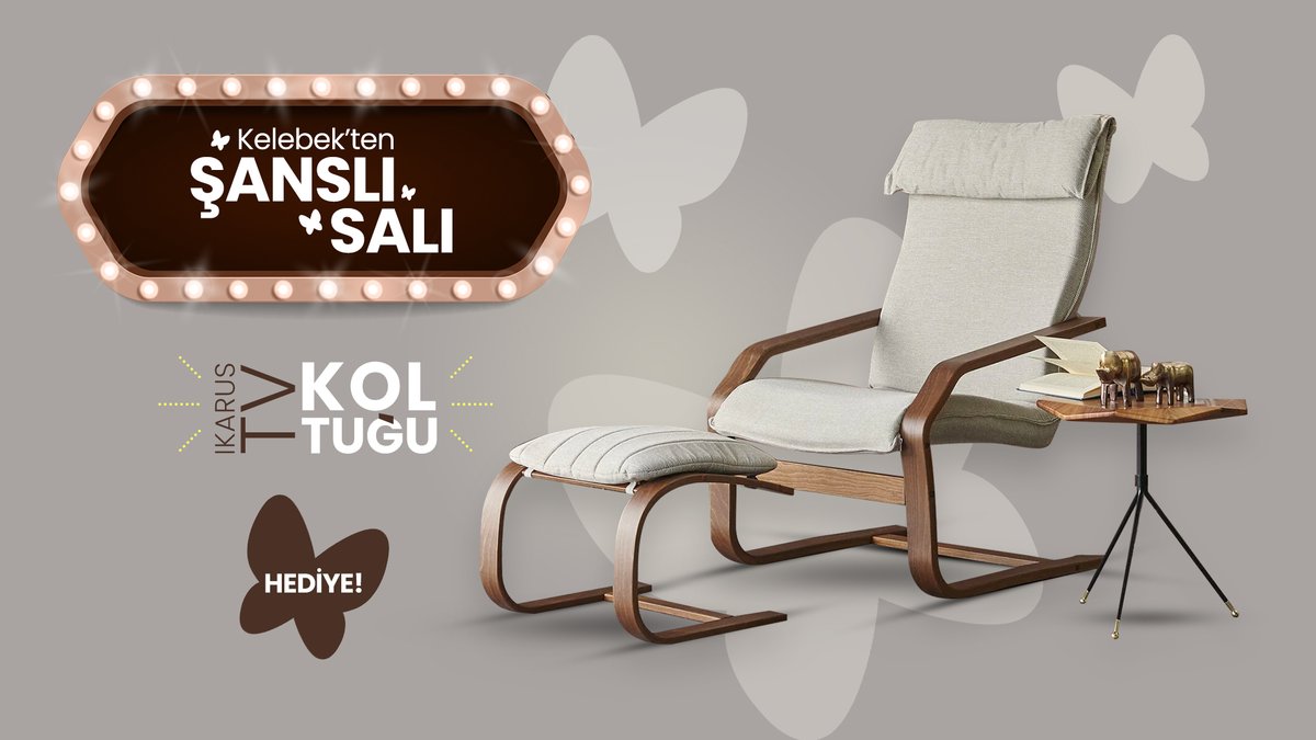 Seyir keyfinize keyif katacak Ikarus TV Koltuğumuzu kazanmak için hemen;
📌<a href="/kelebekmobilya/">Kelebek Mobilya</a> hesabını takip edin,
📌Yorumlara #kanataçalımyeniliğe yazın,
📌Bu ve son 5 postumuzu beğenip, RT edin!
📌Son Katılım Tarihi 31 Ocak

#KelebekMobilya #hediye #çekiliş #çekilişvar