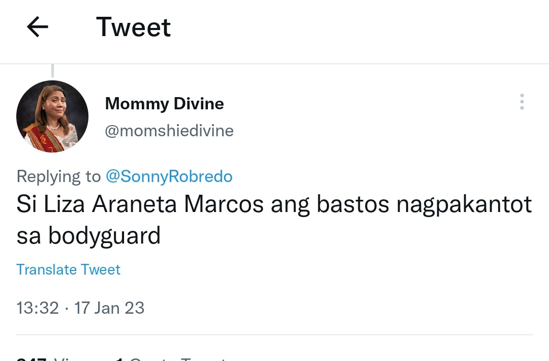 _MIGZ29's tweet photo. bakit ka nag delete ng tweet mo @momshiedivine? 

@sandromarcos7 @SenImeeMarcos @bongbongmarcos @pnppio @DILGPhilippines @CIDG_PNP https://t.co/kgxvYMw0ib