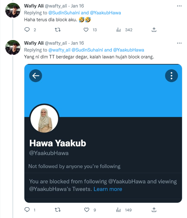 TenukSdnBhd's tweet photo. @Artemis281072 @wafty_ali @YaakubHawa @wafty_ali @waftyAli  munafik dan PH berpisah tiada. konon terpaling hebat dia kena block dgn org PAS. last² dia sendiri block orang. kecut. tak boleh terima kenyataan yg benci PAS x semestinya sokong PN.

dh kenyang makan duit haram jadi cytro menghasut org mcm tu lah https://t.co/BgCyc3Gsqv