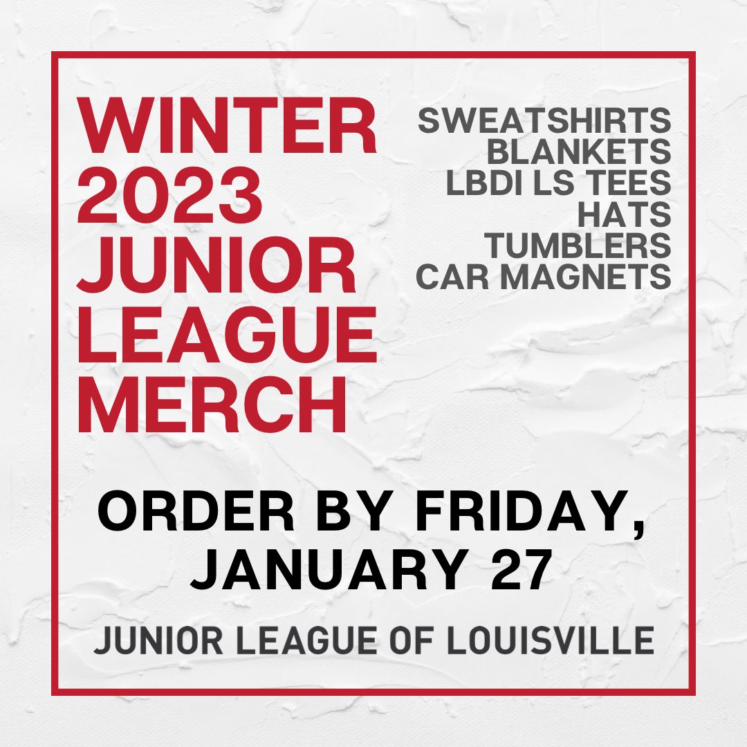 Junior League of Louisville winter merch is here! 

As we gear up for LBDI in the next few weeks, JLL items are a great way to show your support and raise awareness. 

#iamJLL #JLLou #LBDI 

vms.ajli.org/?nd=simple_sto…