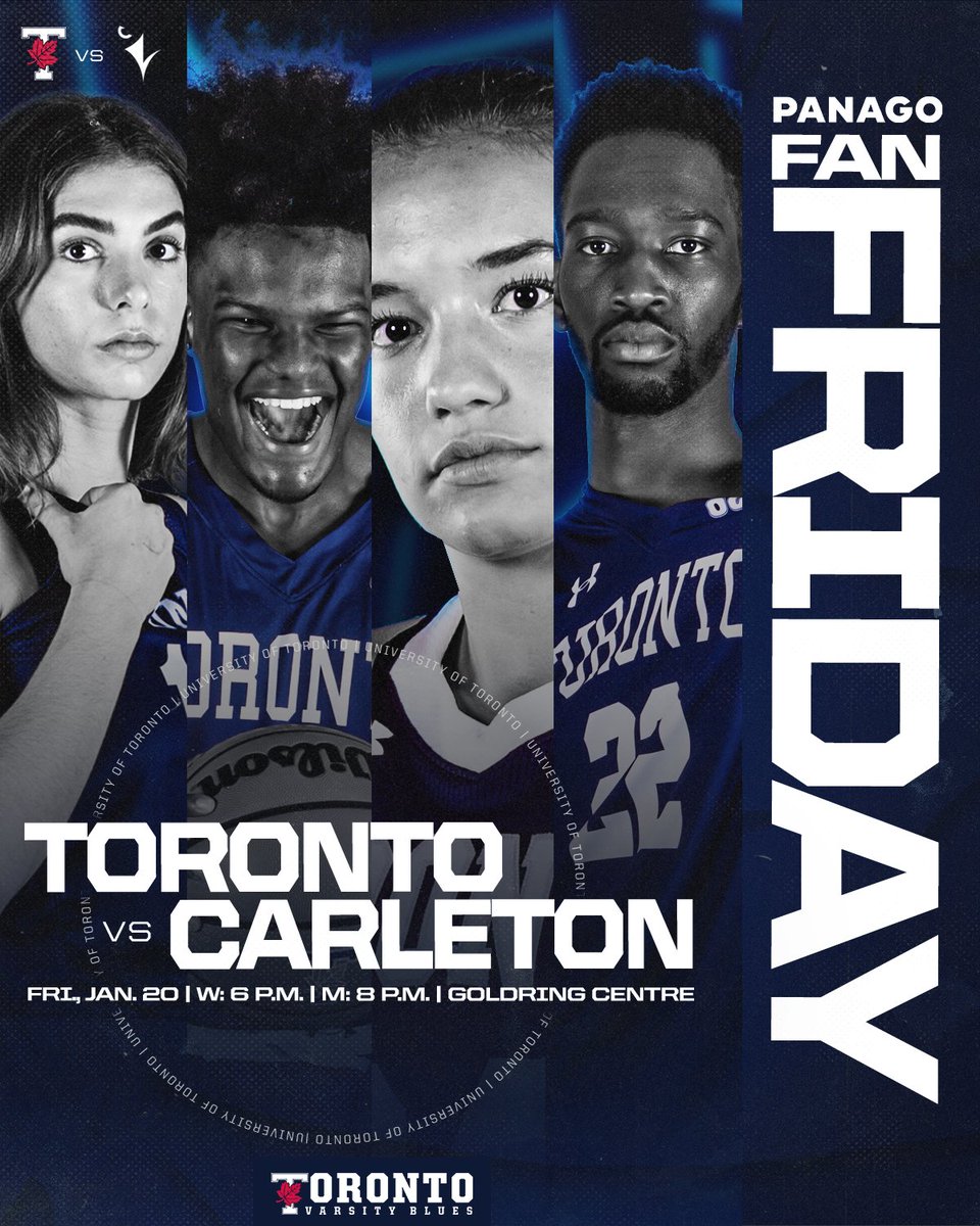 Varsity_Blues's tweet photo. It's time to pack the Goldring Centre! 🗣️

📅: Friday, Jan. 20
⏰: 6 P.M. &amp; 8 P.M.
🎟️: https://t.co/ptLJxShtTR

WE ALL #BLEEDBLUE | #WeAreTO https://t.co/SYQaQadMSY