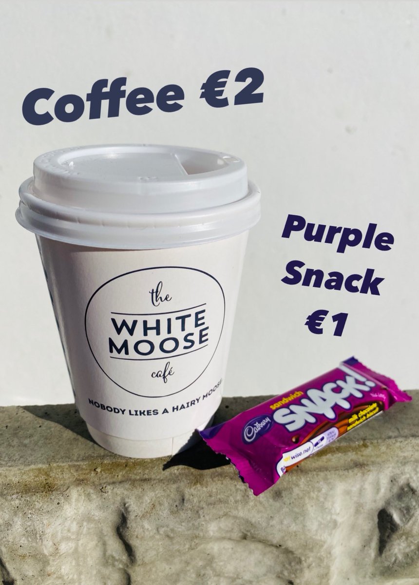 The people have spoken. We have gone to the dark side. We are now doing <a href="/CadburyIreland/">Cadbury Ireland</a> Purple Snacks for €1 with your €2 coffee. You’d swear we were a bleedin charity in fairness. Call into us on Slaney road, Glasnevin from 7-3 daily.

#justcoffee #2euro #dublin #glasnevin