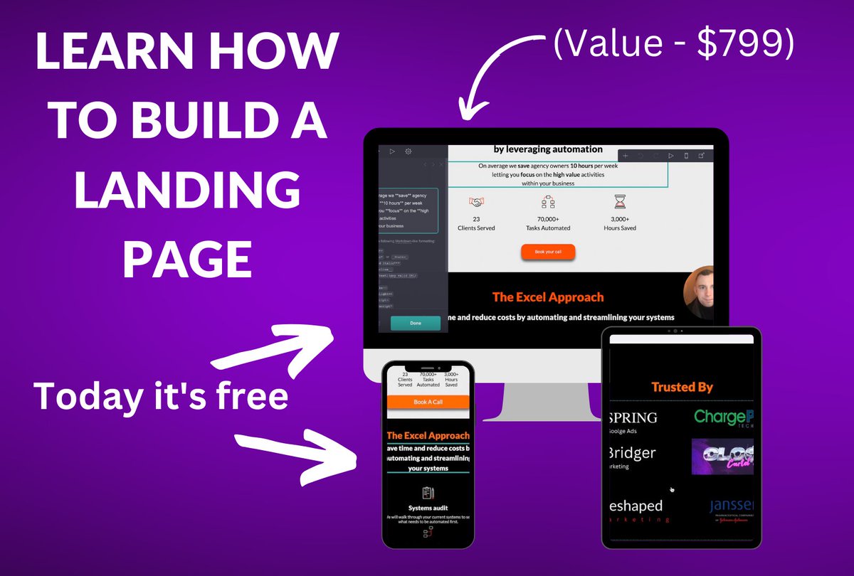 I just finished a 60 minute video guide showing you EXACTLY how to create a HIGH CONVERTING landing page from SCRATCH. 

Today it's yours for FREE.

- 4 Step video guide
- Guaranteed results
- Steal my framework

Comment "Land" and i'll DM you the file.
(Must be following)