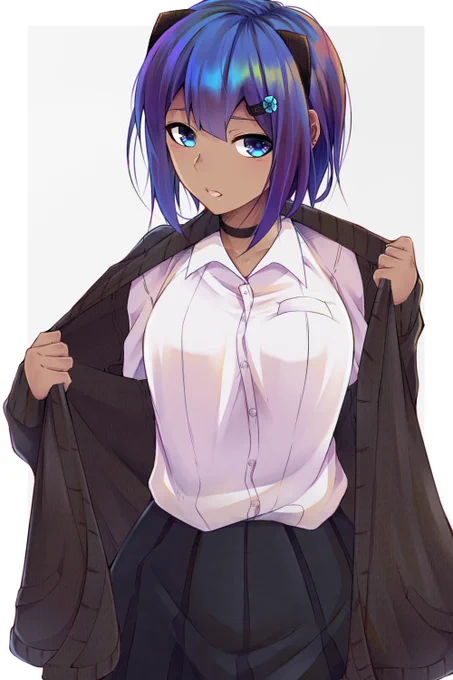 カーディガンを脱ぐ制服のハサン #Fate  #FGO 