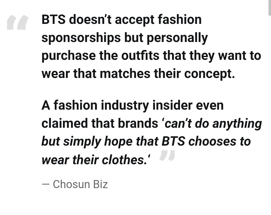 UGHBrasil's tweet photo. “BTS não aceita patrocínios de moda, mas compra pessoalmente as roupas que quer vestir e que combinem com seu conceito. Um insider da indústria da moda chegou ao ponto de afirmar que as marcas não podem fazer nada além de simplesmente esperar que o BTS escolha usar suas roupas.” https://t.co/atCq2rXTQd