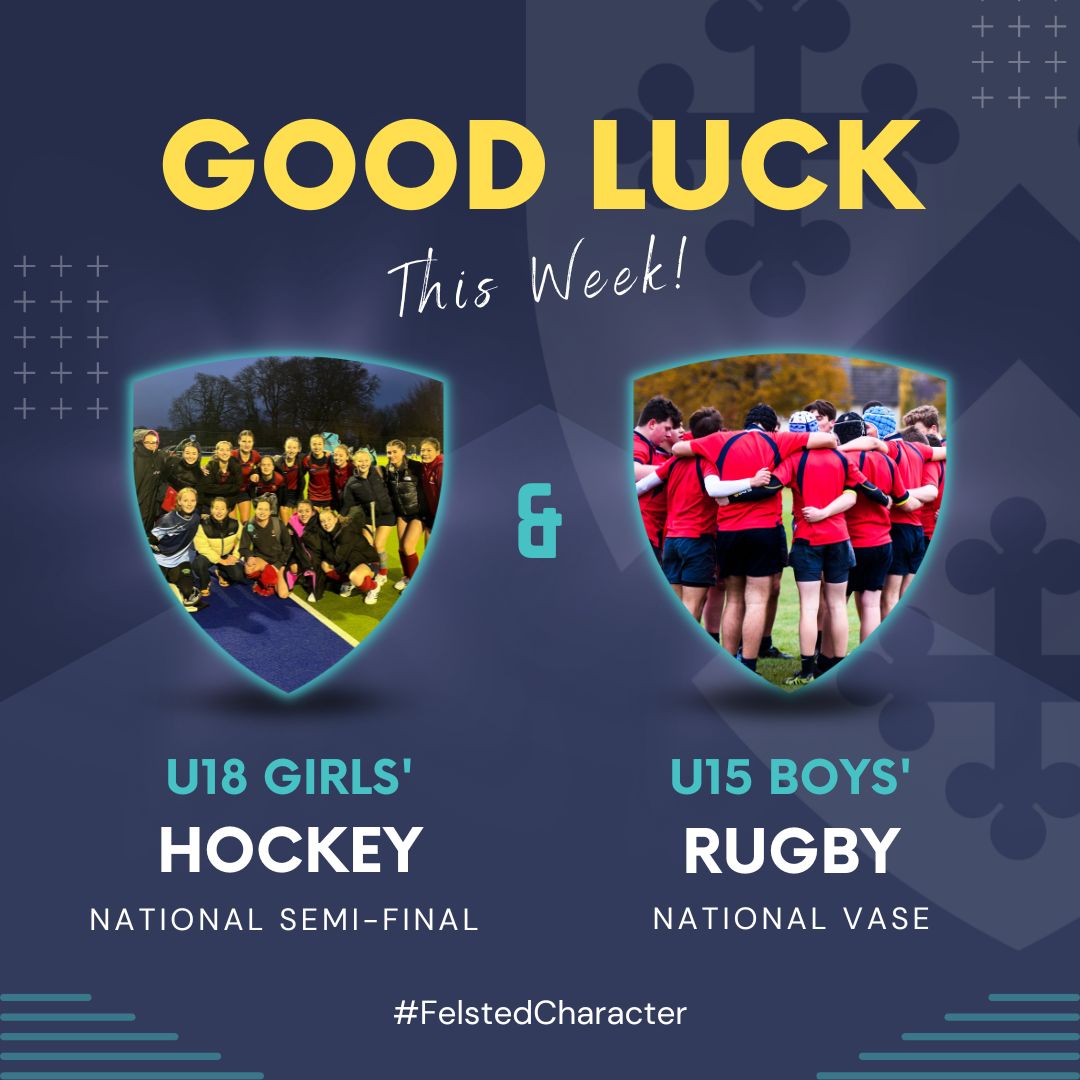 🏑🏉Wishing our U18 <a href="/FelstedHockey/">Felsted Girls Hockey</a> girls good luck in their National Semi-Final this week. And good luck to our U15 <a href="/FelstedRugby/">Felsted Rugby</a> boys in their National Vase match this afternoon! #FelstedCharacter #FelstedFamily