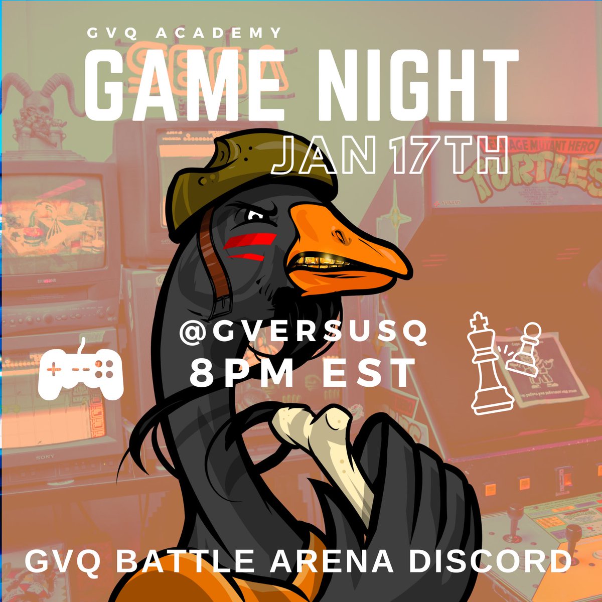 Glassy ᛤ Nakamoto (@glassynakamoto) on Twitter photo Open call for cool people for a GVO night to review our season 1 plans and play some games together.
Inner Circle Game Night for GVQ Gaming Collective kick off.
Agenda for the night:
Plot, scheme, play games
Discord Address: <a href="/gversusq/">Geese vs Quokkas Battle</a> 8pm EST
Tag a 2 Gamer Friends! Open call for cool people for a GVO night to review our season 1 plans and play some games together.
Inner Circle Game Night for GVQ Gaming Collective kick off.
Agenda for the night:
Plot, scheme, play games
Discord Address: <a href="/gversusq/">Geese vs Quokkas Battle</a> 8pm EST
Tag a 2 Gamer Friends!