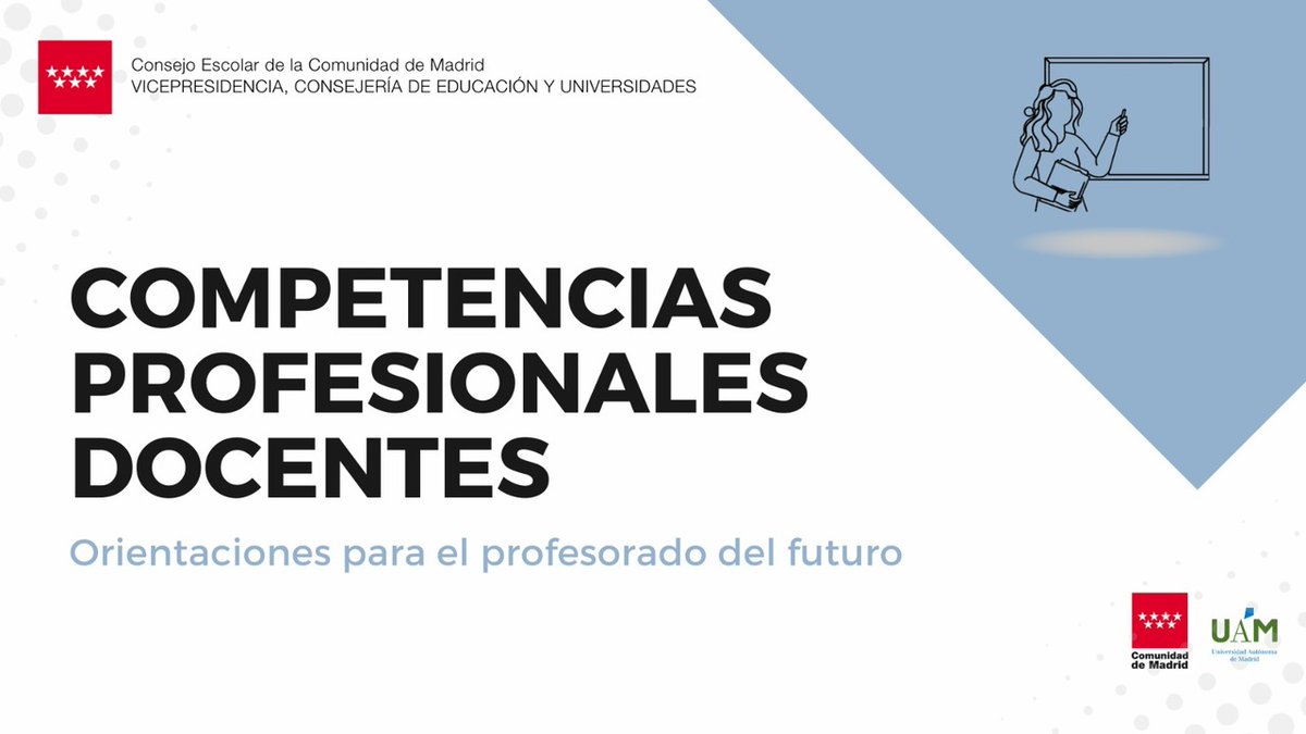 educacmadrid's tweet photo. 🧑‍🏫 El Consejo Escolar de la @ComunidadMadrid presenta hoy el Informe sobre las Competencias profesionales docentes "Orientaciones para el profesorado del futuro".

📲 Puedes descargarlo aquí: https://t.co/LhhXKtgErr https://t.co/p3W5EKtYtR
