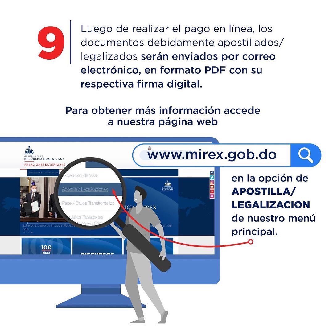 MIREXRD's tweet image. Para más información puedes acceder a la sección de servicios en nuestra página web mirex.gob.do y seleccionar la opción de Apostilla/Legalización. 🌐