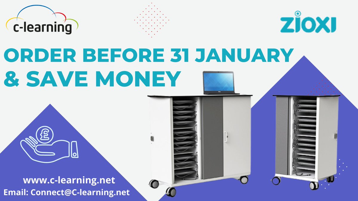C_learning_net's tweet photo. Don't miss out! Order before 31st January to save money on your #Zioxi charging trolley &amp; storage for your  Chromebooks. Email Ian at connect@c-learning.net for a quick quote &amp; to find out more #Chromebooks #ChromeOS #Hardware #ComputerHardware https://t.co/joZxT9yKTP