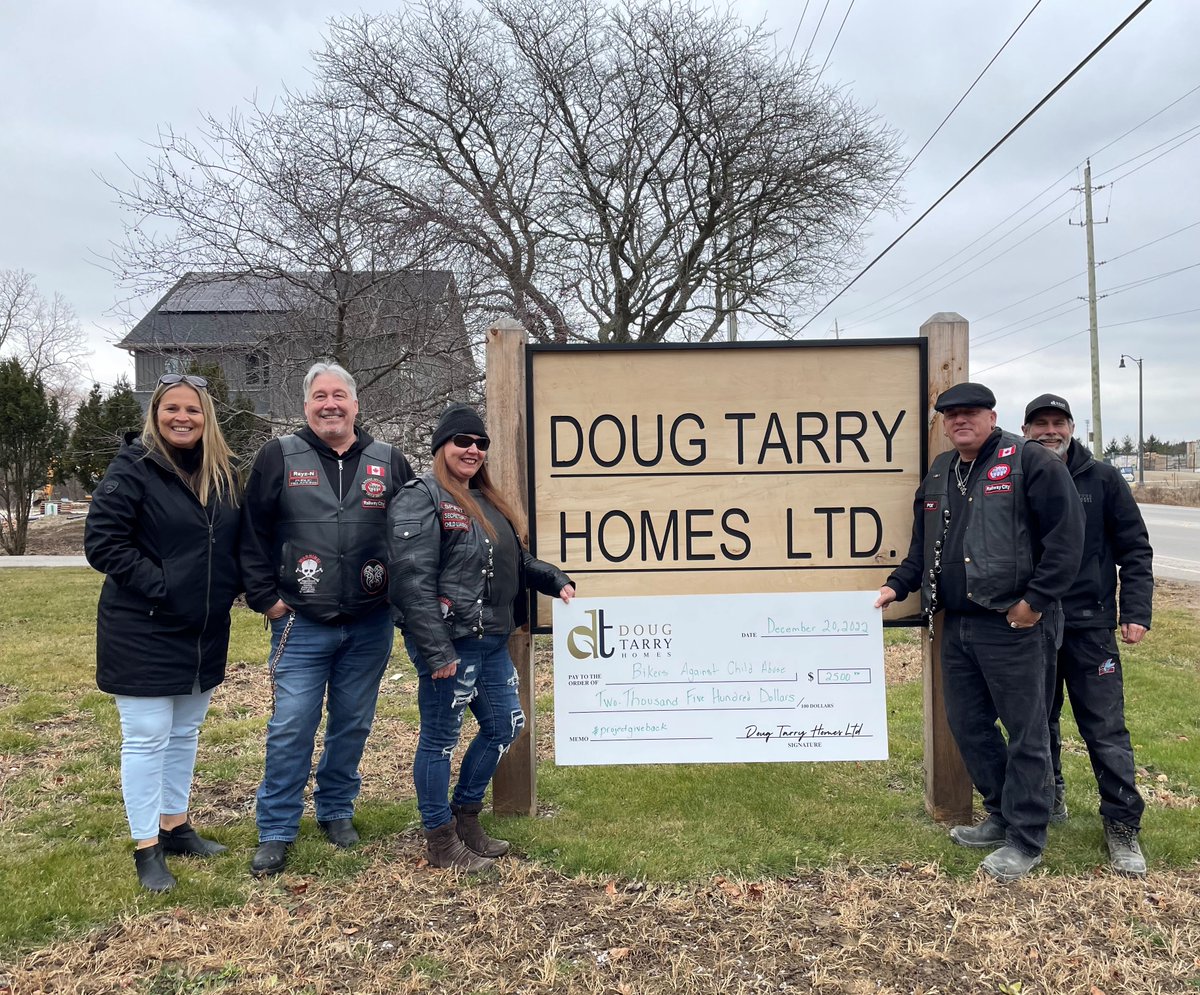 DougTarryHomes's tweet photo. Doug Tarry Homes was honoured to donate $2,500 to Bikers Against Child Abuse for #projectgiveback. BACA empowers abused children to not feel afraid of the world in which they live
No child deserves to live in fear!
You can find out more information here https://t.co/hGywVk8mYd https://t.co/uhVPfqEDgU