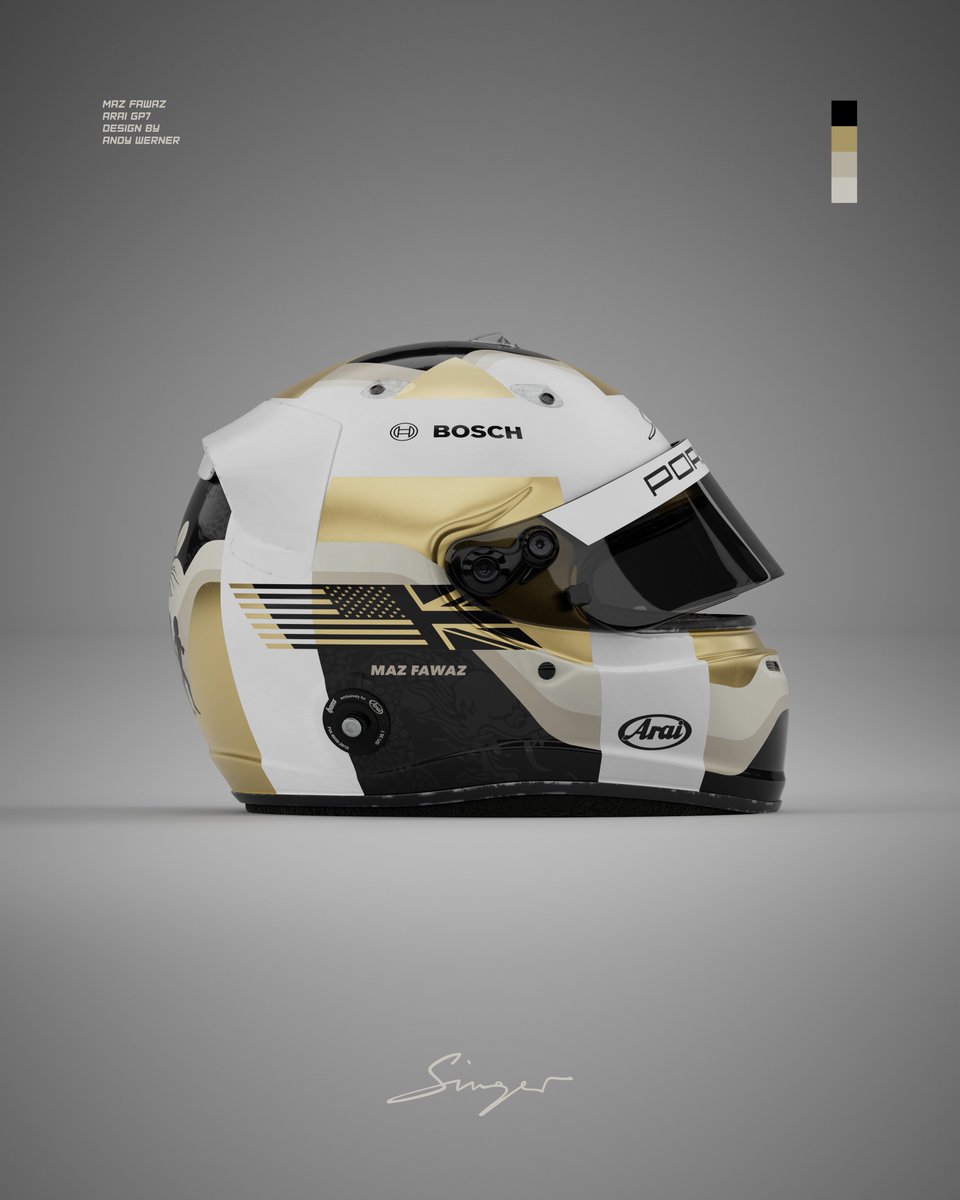 andwerndesign's tweet photo. #helmetdesign for Maz Fawaz from @singervehicles. @araihelmetjapan @BoschGlobal #motorsport #porsche #singer #mazfawaz #racecar #liverydesign #automotive #racing #everythingisimportant Arai GP7 Model by @daimondesign https://t.co/rORtCZO9kY
