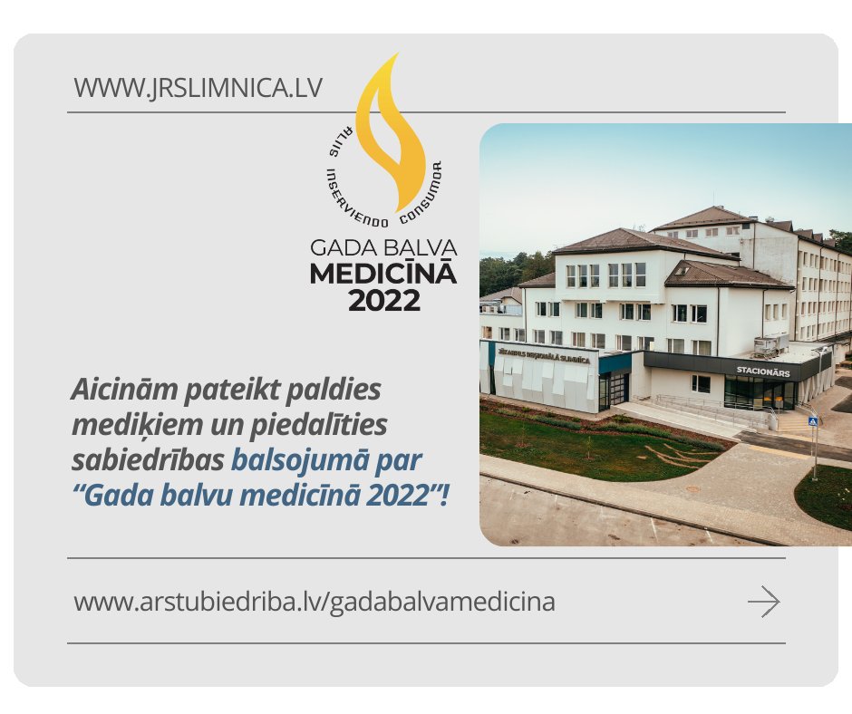 🩺Latvijas Ārstu biedrība aicina godināt veselības nozares profesionāļus un ikvienu piedalīties balsojumā par Latvijas labākajiem mediķiem. Lai iespējami daudz Latvijas iedzīvotāju varētu paust savu viedokli, balsot var līdz 24. februārim portālā arstubiedriba.lv/gadabalvamedic…