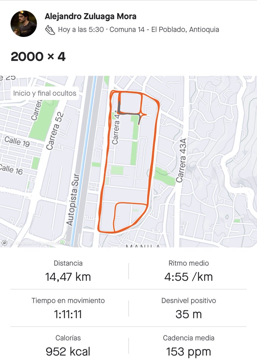 AlejoZuluaga_'s tweet photo. Hoy tocó con lluvia 🥶
#Runmaker 🏃🏼‍♀️🏃🏻
@ORTEMAN10 👨🏽‍🦱
2000 x 4 👣 https://t.co/x8yQ2v9nWI