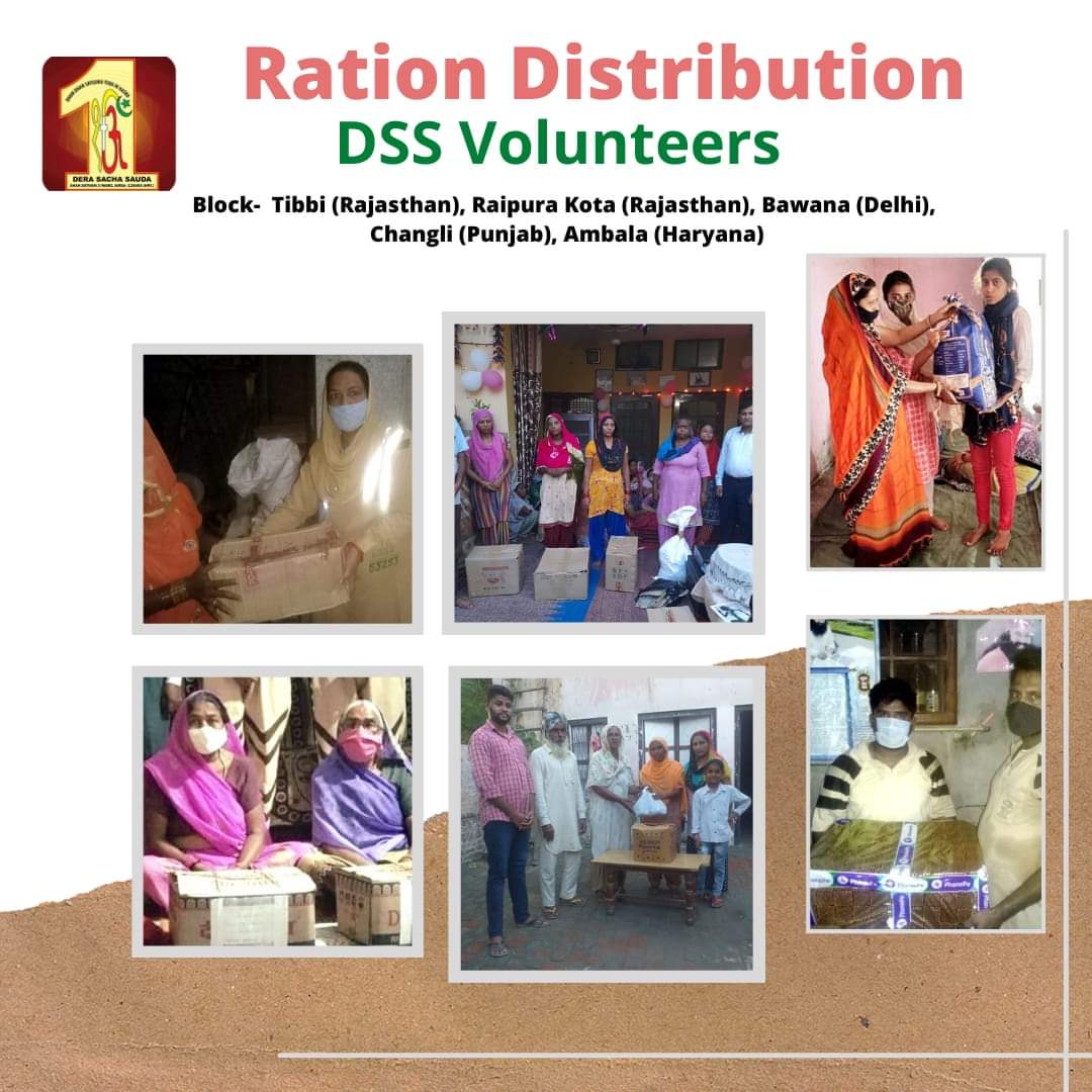 Working together to achieve a world without hunger, #DeraSachaSauda volunteers are distributing food items to destitute families. Their noble efforts are well inspired by Saint Dr. Gurmeet Ram Rahim Singh Ji Insan. #RationDistribution