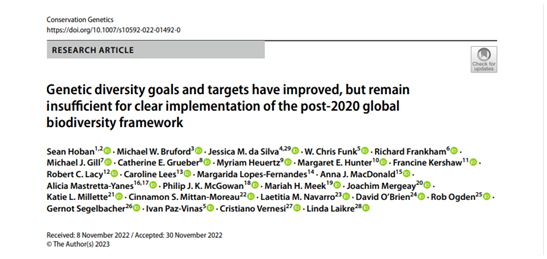 📢🆕Hoban et al. from <a href="/gbike_cost/">G-BIKE_COSTAction</a> &amp; <a href="/congenetics/">ConGenetics SSC</a> just published a new perspective article in Conservation Genetics! Read how goals and targets of #gbf have evolved, improvements that are still needed, lessons learned from this process &amp; more @ doi.org/10.1007/s10592…