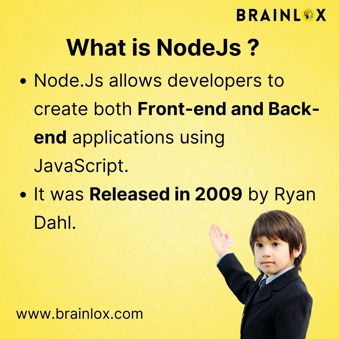 brainlox's tweet image. What is NodeJs?????
.
.
.
#codinginforamtion #codinginformation #information #information #informations #informationtechnology #informationtechnologystudents #coding #codinglife #codingdays #codingforkids #codingchallenge #coding