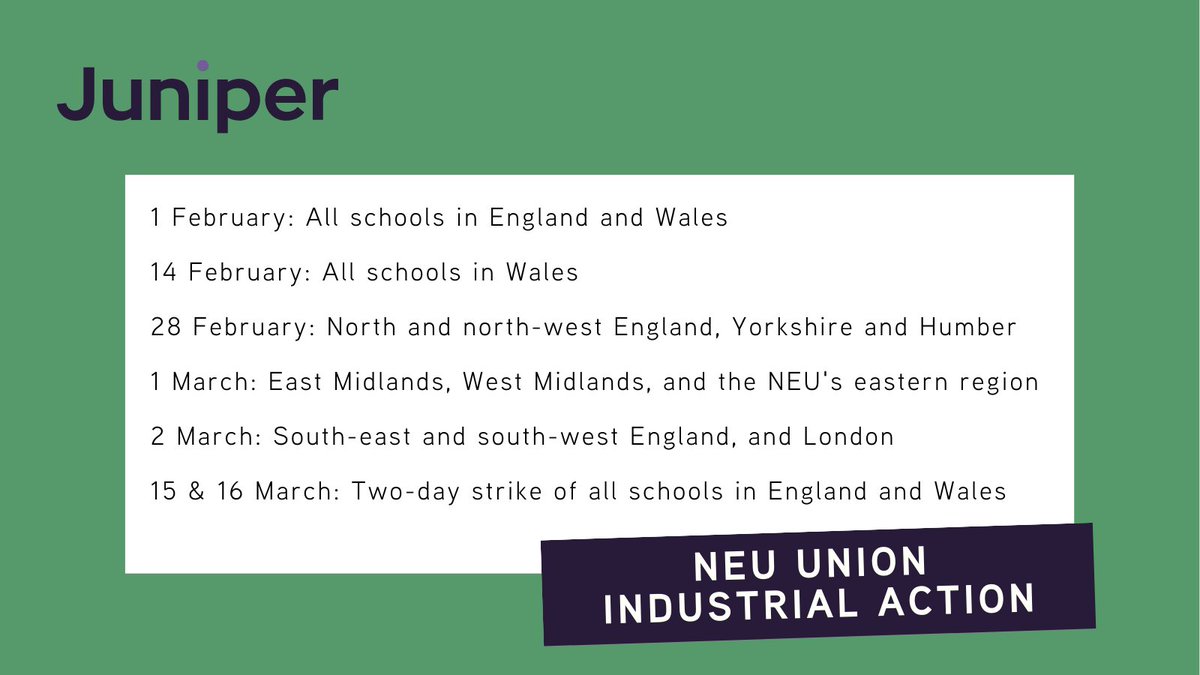National and regional strike dates have been scheduled. See the full list of dates and locations below (2/3) 🧵#TeacherStrikes #EduTwitter