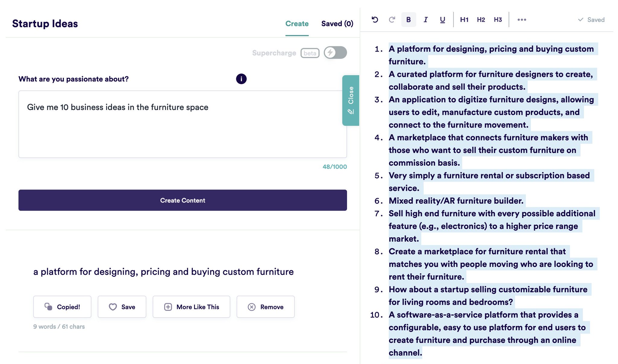 1. Find a business idea:

Lets's say you know which space you want to build a business in, but you a