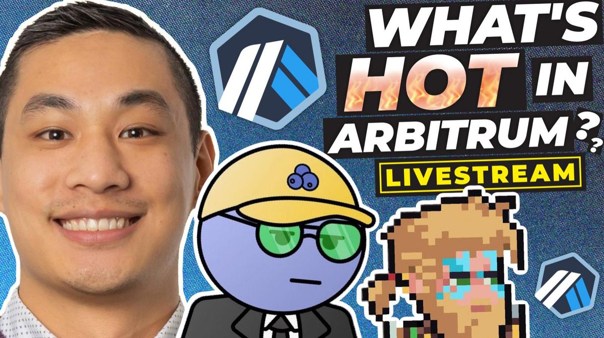 Bankless (@banklesshq) on Twitter photo 💙🧡What's Hot in @Arbitrum??📺👀
3 Arbitrum experts come to answer:
Why is Arb so hot rn?
<a href="/0xkarel/">Karel Vuong</a> - Co-Founder <a href="/Treasure_DAO/">Treasure</a>
<a href="/DiegoVidaurres/">Diego Vidaurre</a> - Co-Founder <a href="/The_Beacon_GG/">The Beacon</a>
<a href="/coinflipcanada/">coinflipcanada 🫐</a> - Core contributor <a href="/GMX_IO/">GMX 🫐</a>
LIVESTREAM
- 11am PST
- 2pm EST
youtu.be/ISKjCypDN3Q 💙🧡What's Hot in @Arbitrum??📺👀
3 Arbitrum experts come to answer:
Why is Arb so hot rn?
<a href="/0xkarel/">Karel Vuong</a> - Co-Founder <a href="/Treasure_DAO/">Treasure</a>
<a href="/DiegoVidaurres/">Diego Vidaurre</a> - Co-Founder <a href="/The_Beacon_GG/">The Beacon</a>
<a href="/coinflipcanada/">coinflipcanada 🫐</a> - Core contributor <a href="/GMX_IO/">GMX 🫐</a>
LIVESTREAM
- 11am PST
- 2pm EST
youtu.be/ISKjCypDN3Q