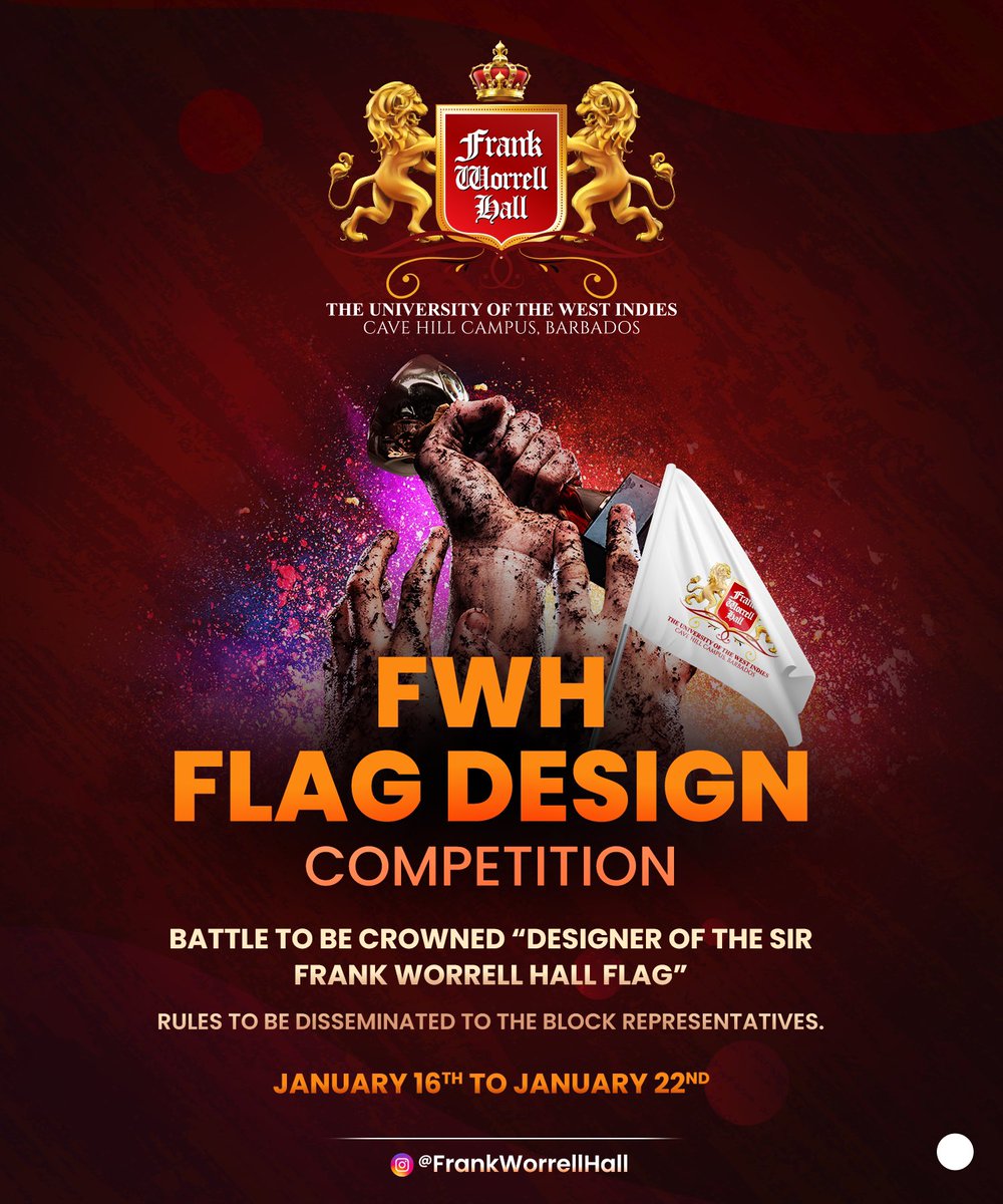 The Frank Worrell Hall Executive Council is hosting a Block Flag Design Competition to see who can design not only your representative block flags but also 🥁 🥁🥁The FIRST EVER Sir Frank Worrell Hall Flag ‼️🔥🔥 

#Worrelllllllllllll 🏰🦁

instagram.com/p/Cnf4bratC35/…
