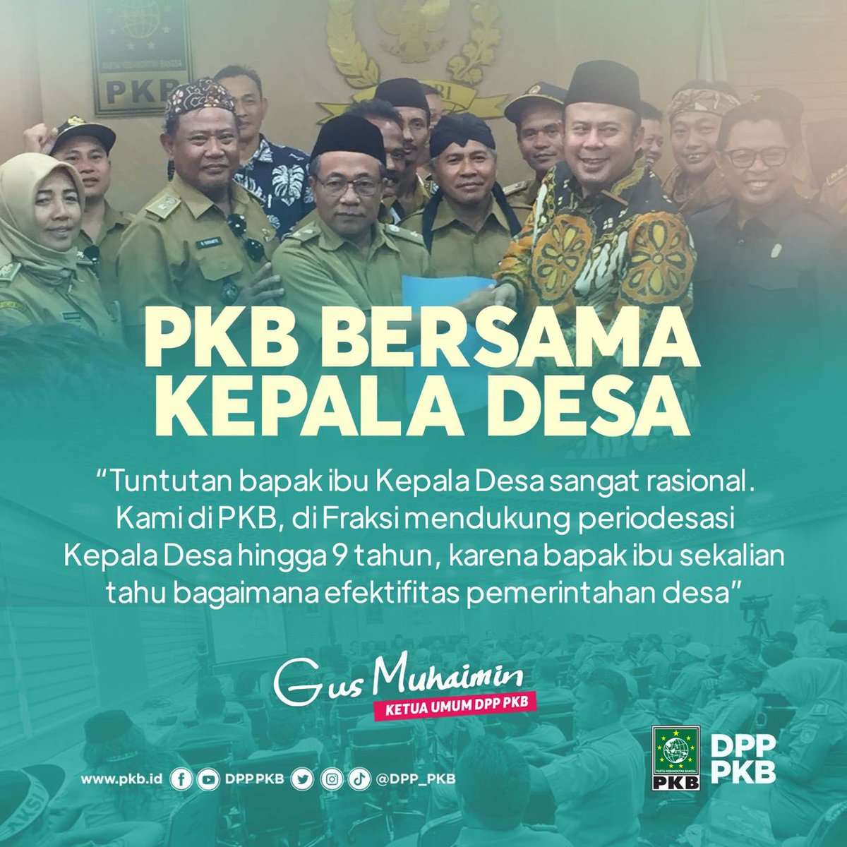 danikomputer125's tweet photo. Ketua Umum DPP PKB Gus Muhaimin @cakimiNOW dan Fraksi PKB mendukung periodesasi Kepala Desa hingga 9 tahun. https://t.co/zL5f1uv1XC