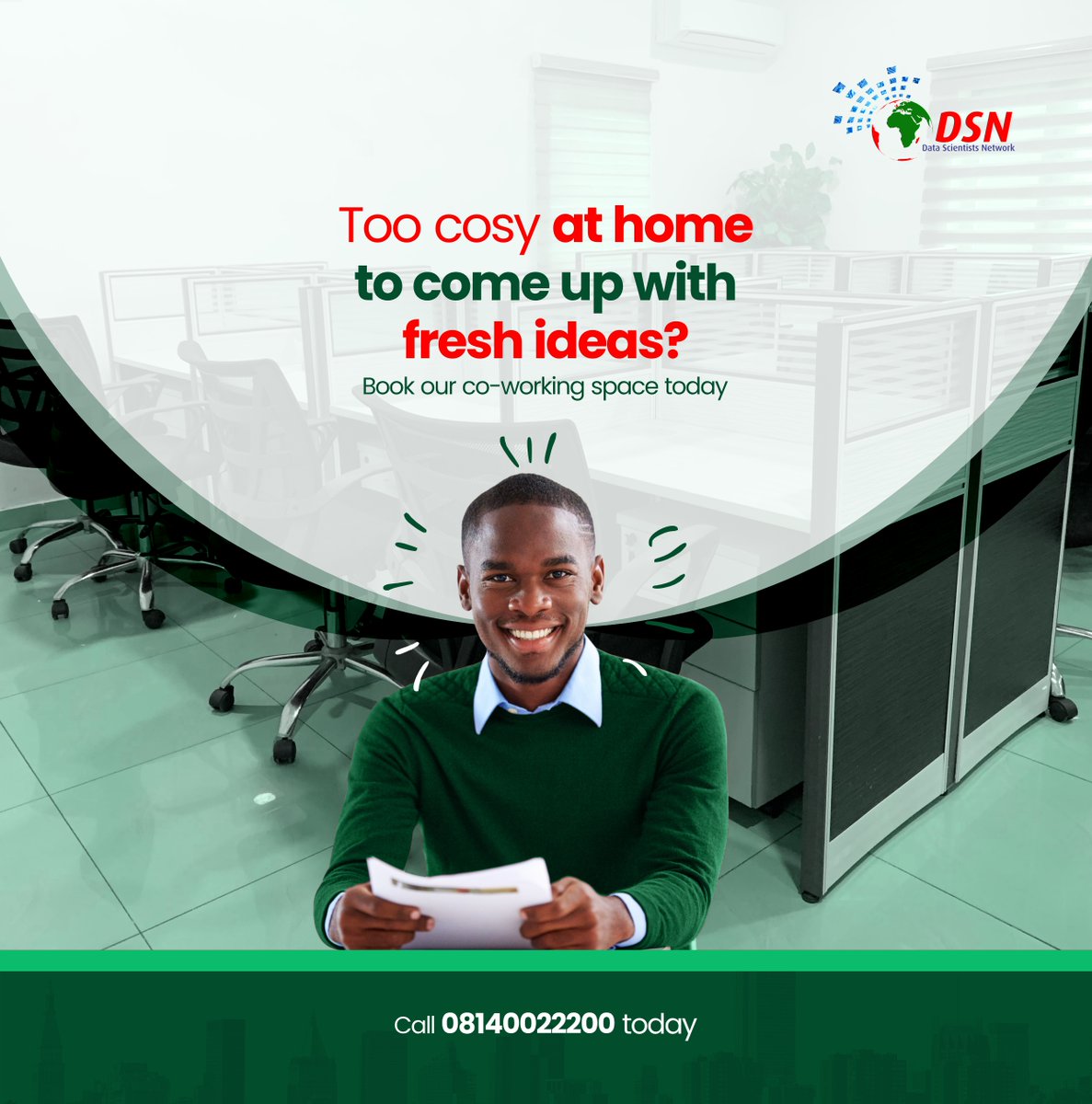 We offer a professional and comfortable environment for professionals, freelancers and individuals.      

A creative and professional co-working space for professionals, freelancers and startups.

Call us now for a free visit (DSN:  08140022200)