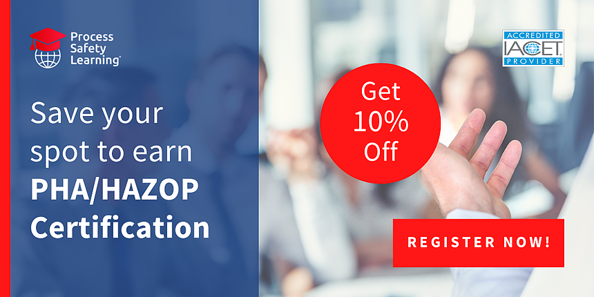 ioMosaic's tweet image. Just released: 2023 PHA/HAZOP Leader workshop training dates. Register now for a 10% early bird discount! bit.ly/3FBKQw8 
#processsafetytraining #onlinetraining #processhazardanalysis