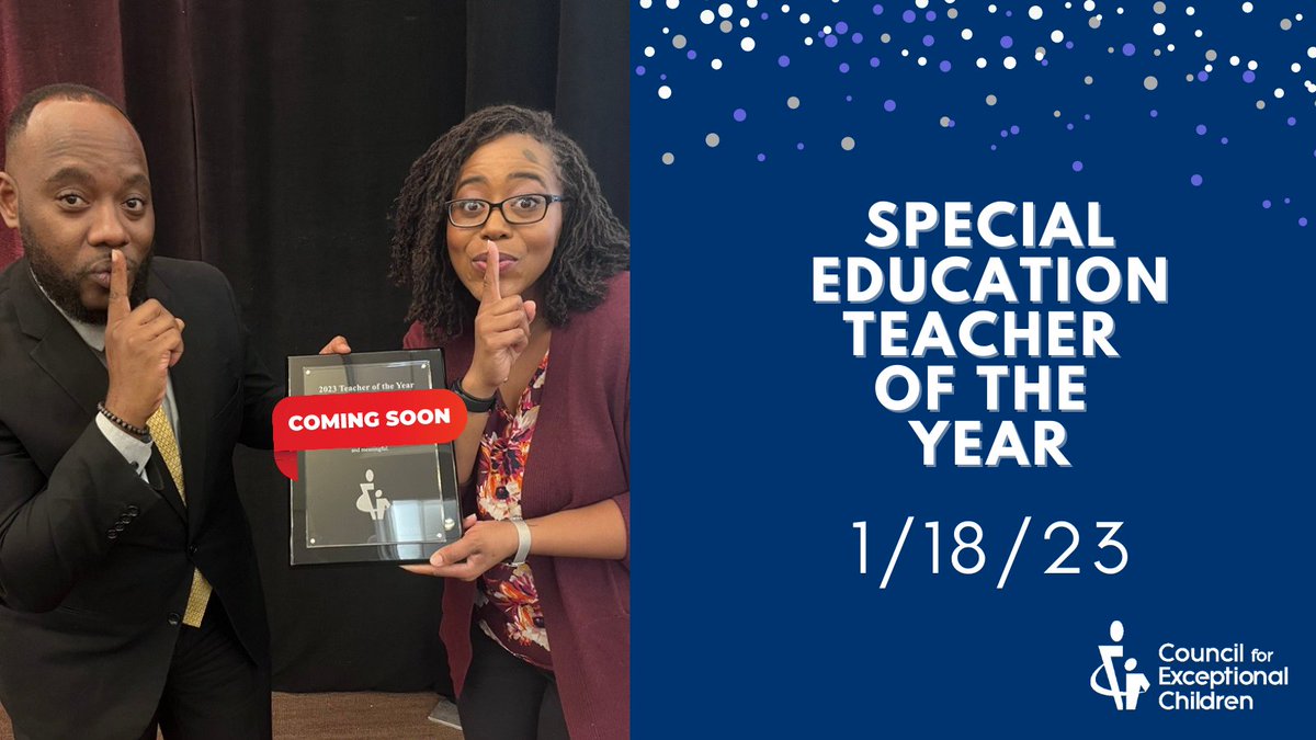 Secrets are so hard, but Dr. Jasper and Dr. Thompson are holding on! Grab your confetti and check back tomorrow when we unveil the 2023 Special Education Teacher of the Year #teacheroftheyear #4SpecialEducation