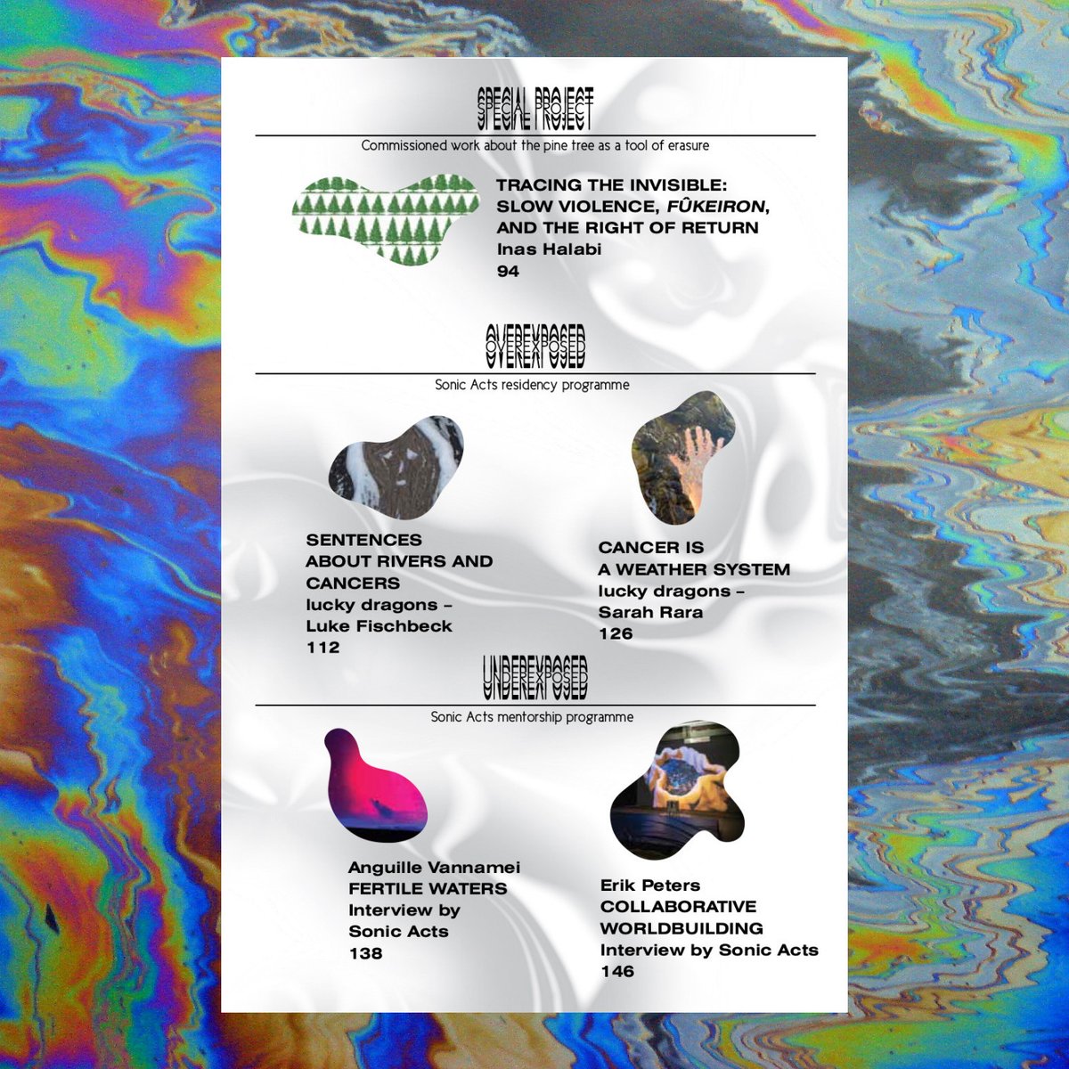 Ecoes issue 4 is out now! Interrogating the ‘petrocapitalist noxiousness’ of our time, this fourth instalment of the Sonic Acts magazine dives into complex personal stories, inspiring and transforming different perspectives of reality. 

→ Buy yours here: bit.ly/3IEWlVu