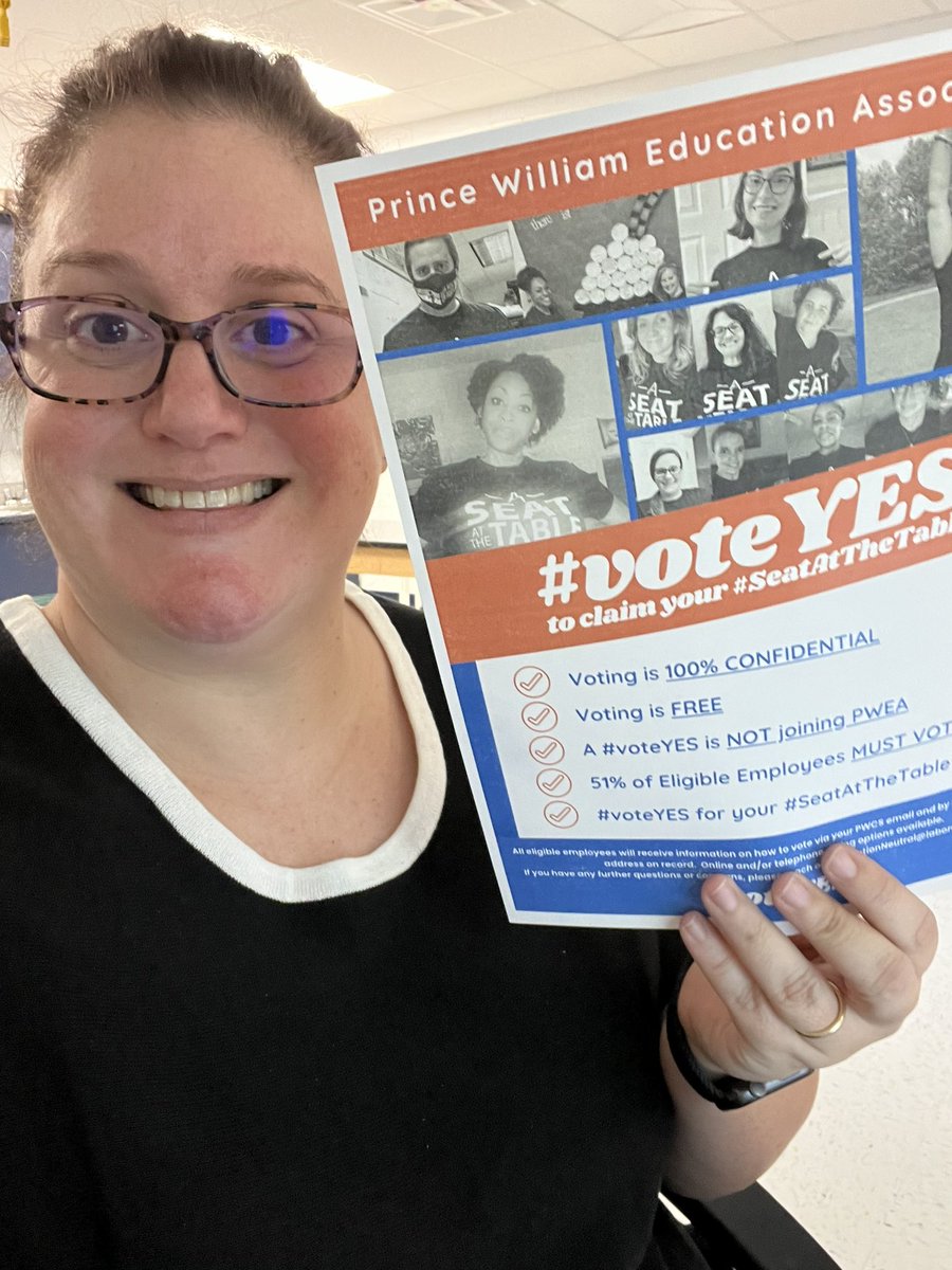 I voted yes! #VoteYes @PrinceWilliamEA @anesmustangs #seatatthetable @PWCSNews @HansfordMaggie @Provenz2Brandie @VEA4Kids @VDOE_News @NEAToday #adventureavocado #teachermom