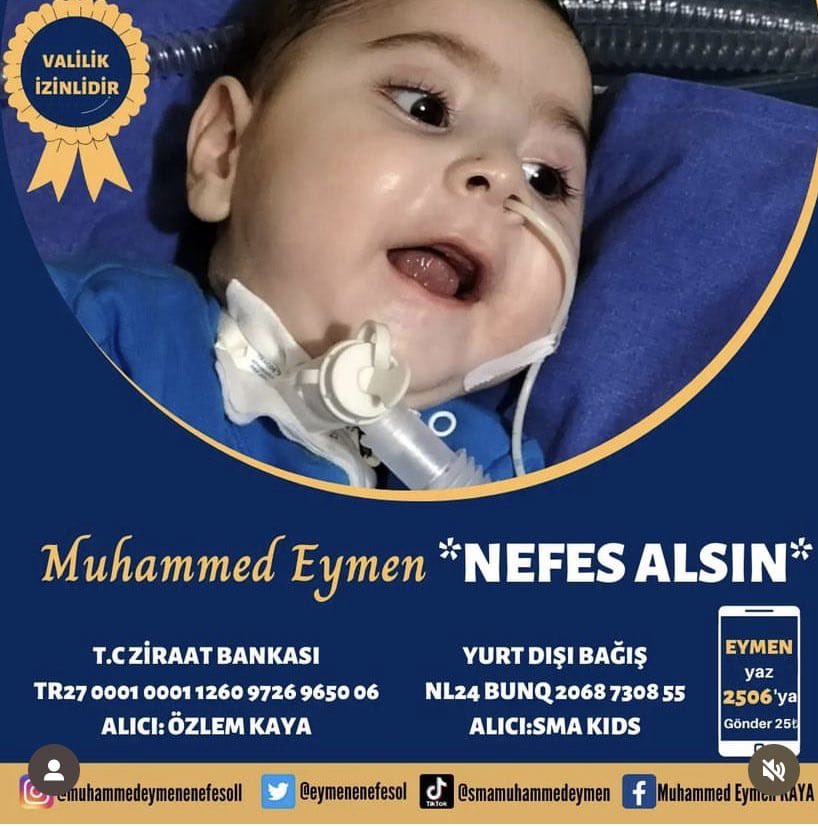 eymenkazandi's tweet photo. Merhabalar 🤗 Erzurumun tek SMA hastası Eymen bebegimiz icin sayılı gûnlerimiz kaldi. Bizimle twitterdan canli yayin yaparak desteklerinizi rica ediyoruz. Eymenin nefes alabilmesi icin sizden rica ediyoruz🌸@orkuncizmeli @huseyinunes @celalalnebioglu https://t.co/TEvQA3QRMq