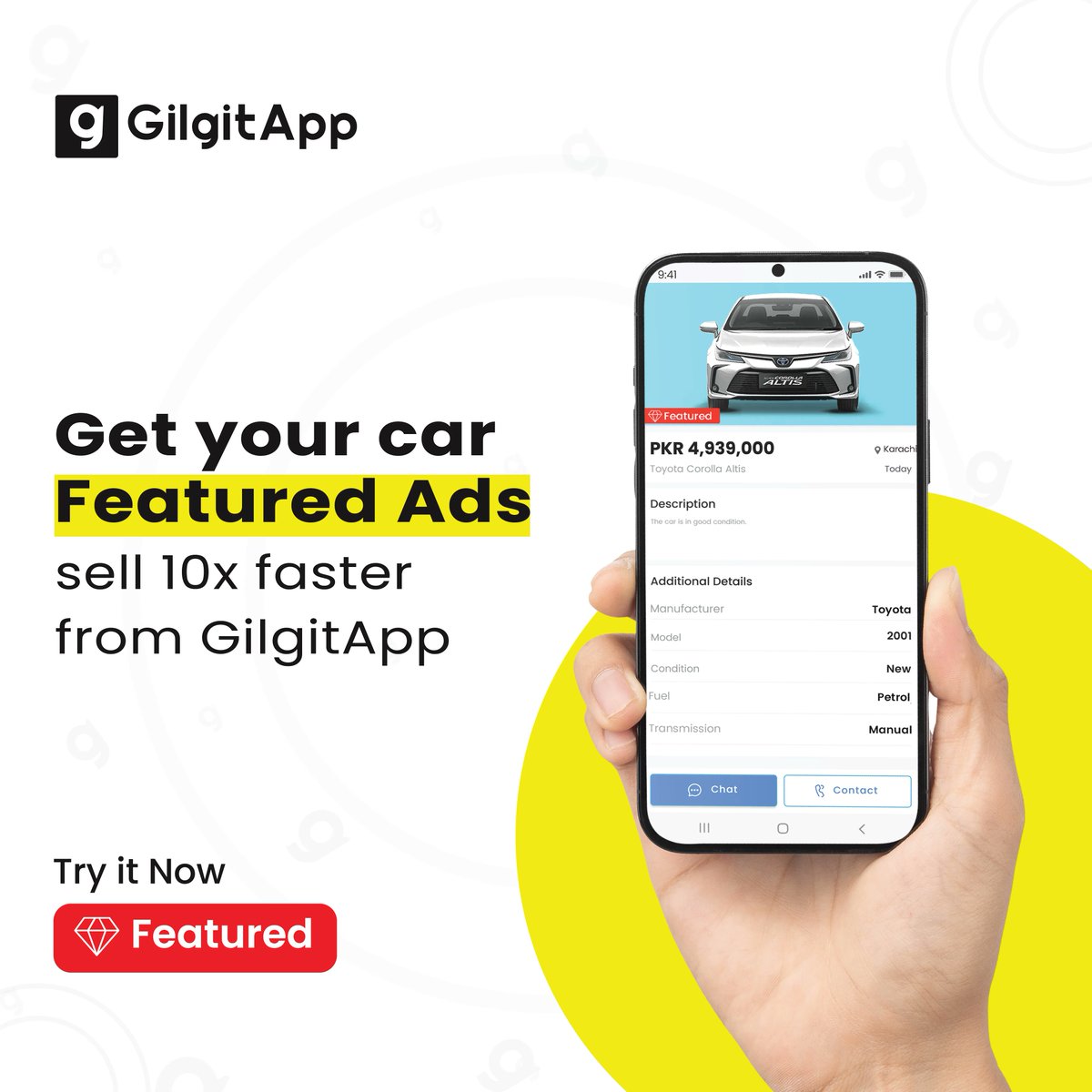 GilgitApp's tweet photo. "Place a featured AD and sell your car 10x faster"
"Place your featured ad here"
π± Android Link: https://t.co/95cxQFZdM1
π± IOS Link: https://t.co/hyLTvRCStU
.
#gilgitapp #buy #sell #kuchhatkkar #items #featuredads #sellfaster #featurednow #topofthelist #pakistan https://t.co/2RqM96wrl6