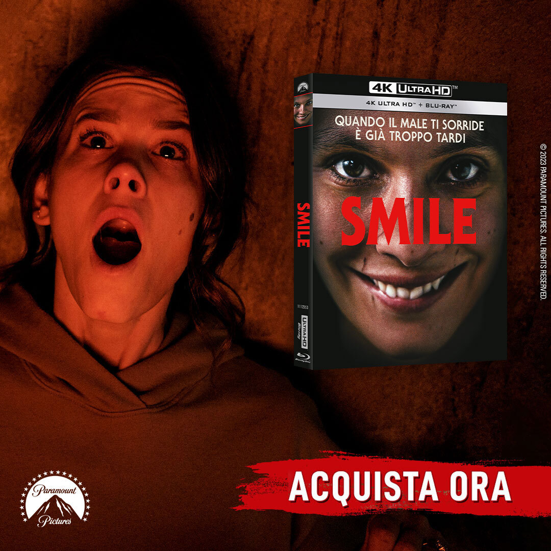 00factory's tweet image. Terrificante esordio alla regia di Parker Finn basato sul cortometraggio “Laura Hasn’t Slept", l’agghiacciante e beffardo horror psicologico #Smile vi sta aspettando in Limited Edition 4K UHD + Blu-ray, DVD e Blu-ray targati @ParamountPIT. Acquista ora ➡️ bit.ly/3Fij8ol