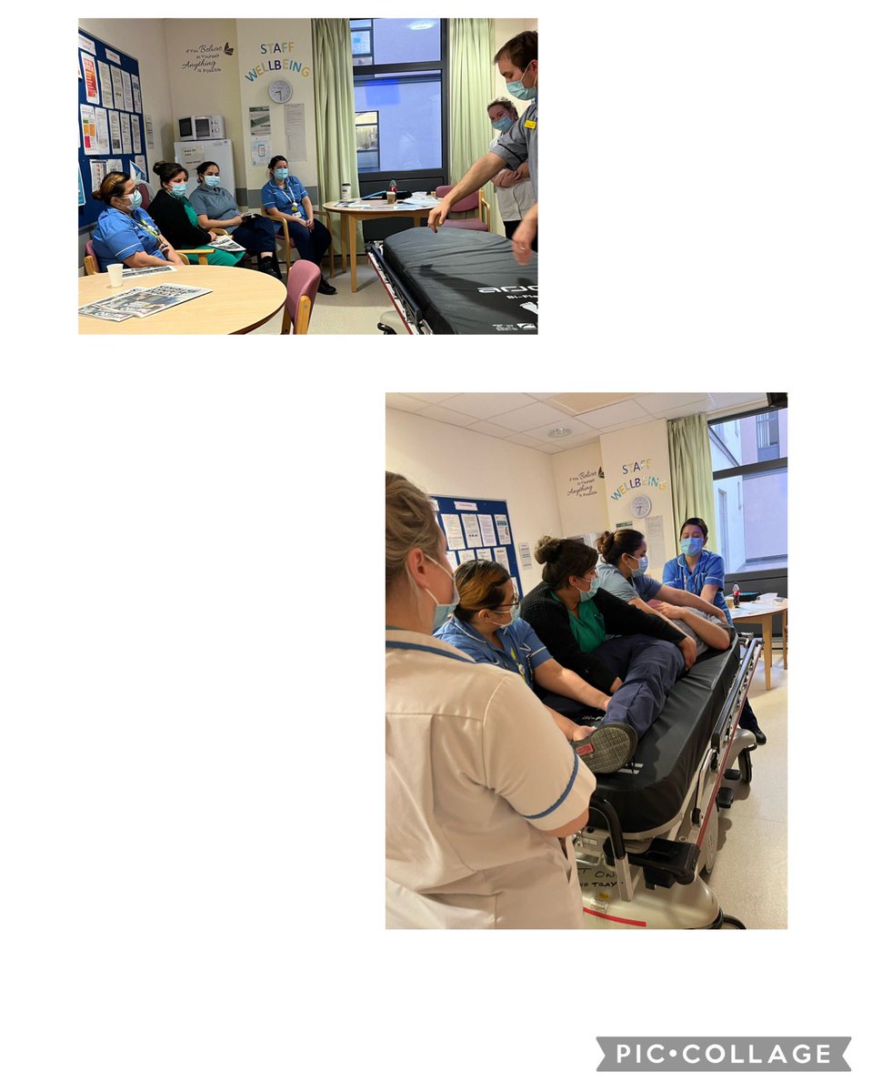 Essential Spinal Manual Handling refresher training being carried out on Ward 203 💙🦴💙 @LynseyHeald @UHDBTrust