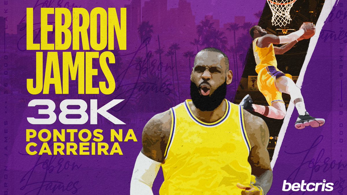 SIMPLESMENTE KING JAMES! 👑

Novamente o astro do Lakers fez história no último domingo (15), ao atingir a marca de 38.000 pontos na carreira. 🏀

LeBron, que está na sua 20ª temporada da NBA, segue acumulando recordes e mais recordes, aos 38 anos de idade. 👊

#NBA #BETCRIS