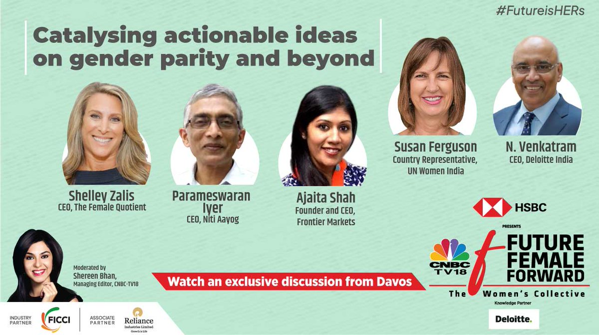 CNBCTV18News's tweet photo. Future. Female. Forward - The Women's Collective is at DAVOS 2023!

Stay tuned to catch an exclusive discussion at DAVOS 2023 on leaders sharing actionable ideas on gender parity &amp; beyond! 

@HSBC_IN @DeloitteIndia @ficci_india #FutureFemaleForward #FutureisHERs https://t.co/EcT6ryDQd5