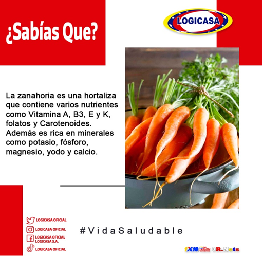 LogicasaOficial's tweet photo. #17Ene #MartesSaludable💪 || El consumo de la zanahoria previene enfermedades como el cáncer, enfermedades cardiovasculares, cataratas y degeneración macular senil, dada su capacidad antioxidante y moduladora de la respuesta inmunitaria.
▶️ #SancionaLasSanciones https://t.co/fZLLkxyo19