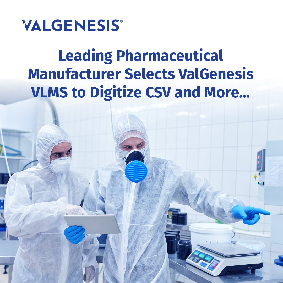 ValgenesisInc's tweet photo. Leading Pharmaceutical Manufacturer Selects ValGenesis VLMS to Digitize Computer System Validation and More https://t.co/ZLRczvWjdL

#DigitalValidation #VLMS #Manufacturing #ValGenesis #VLMSExpress #Validationlifecycle #Pharmaceuticals #LifeSciences https://t.co/4kdYpLaL9q