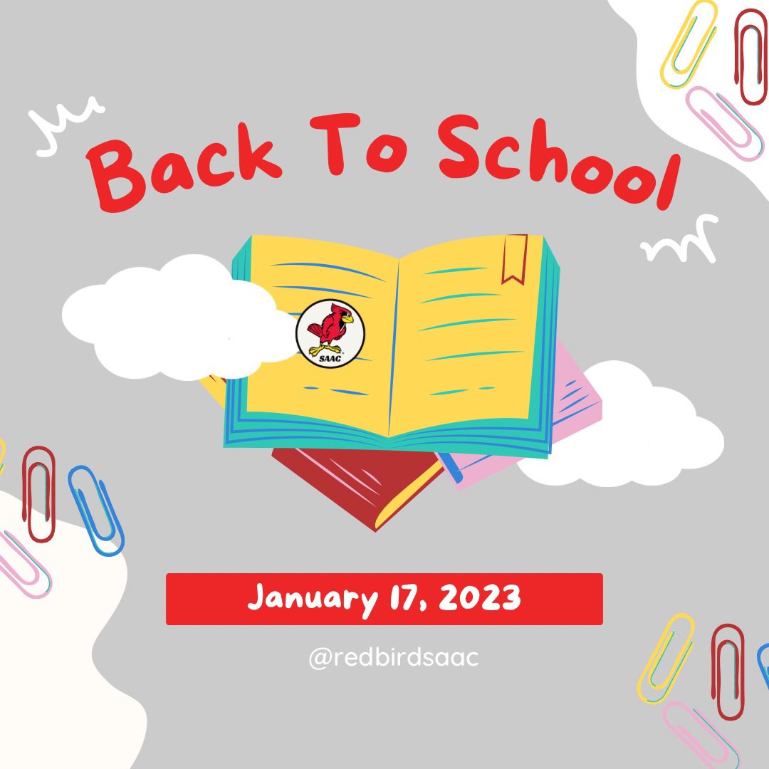 We hope you have a great first day of school! Remember to sit in the front row!🫣😉 Go Redbirds!